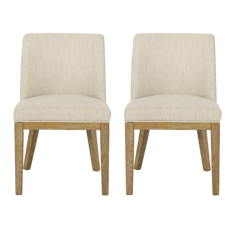 Fabric Upholstered Wood Dining Chairs (Set of 2)