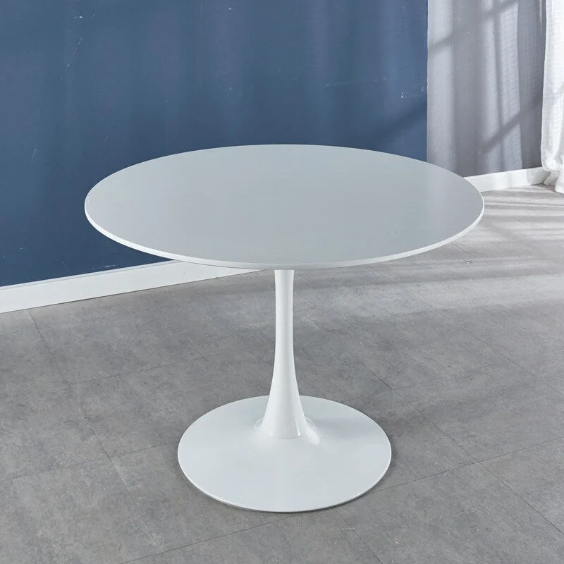 42.1 Tulip Dining Table With Round Table Top and Pedestal for 4-6 People