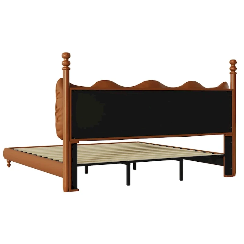 Calka Luxury Upholstered PU Leather Bed by Christopher Knight Home
