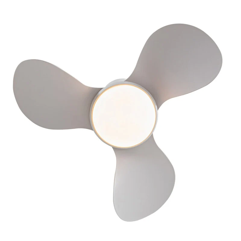 Cian Modern White Lighted Ceiling Fan 3-Blades LED Remote Control