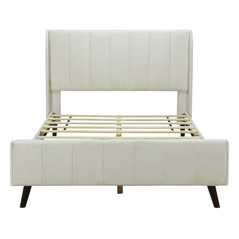 Full Size Upholstered Platform Bed, Velvet