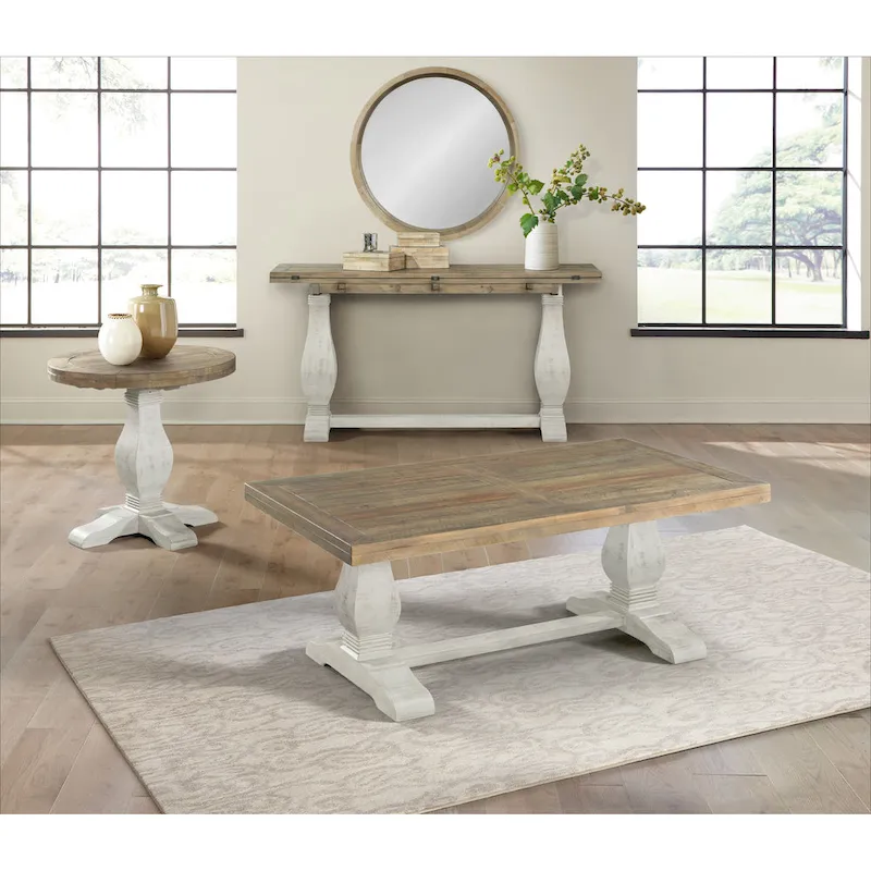 50 Solid Wood Pedestal Coffee Table