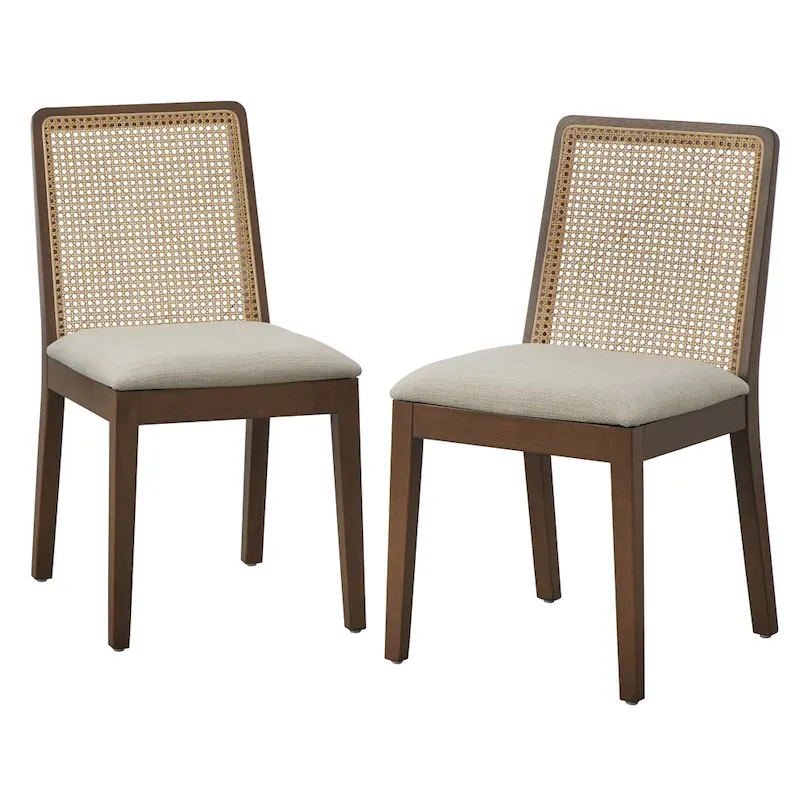 Simple Living Newington Solid Wood Cane Dining Chairs (Set of 2)