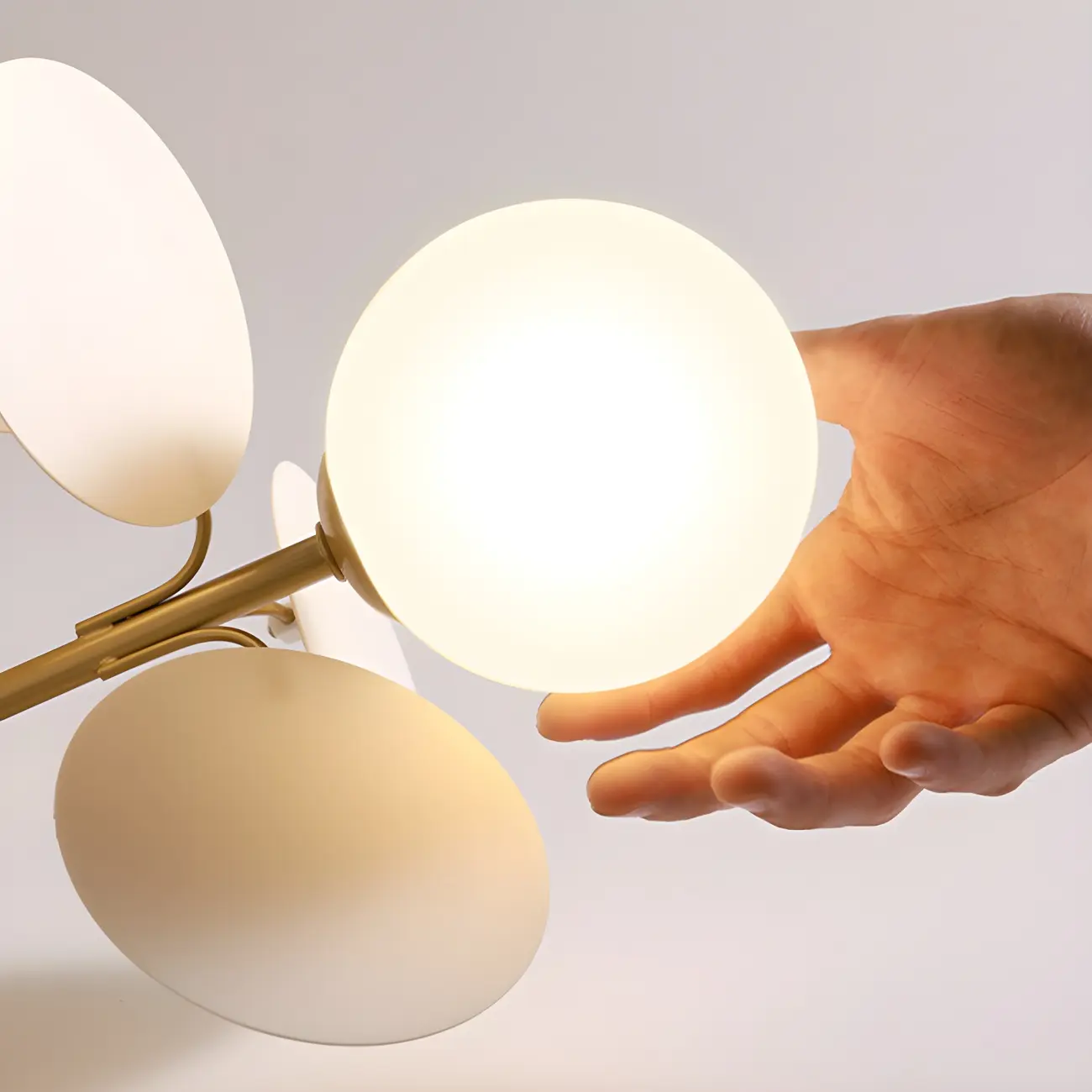 Modern Bedroom Glass Ball Semi Flush Mount Ceiling Light