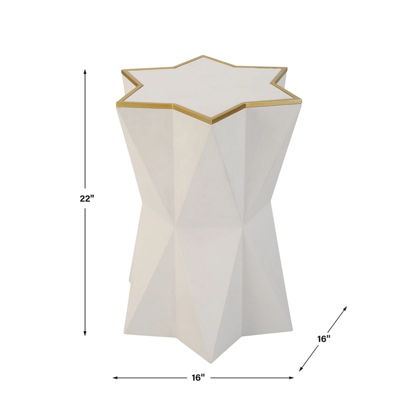 Uttermost Capella White Accent Table - 16 W x 22 H x 16 D