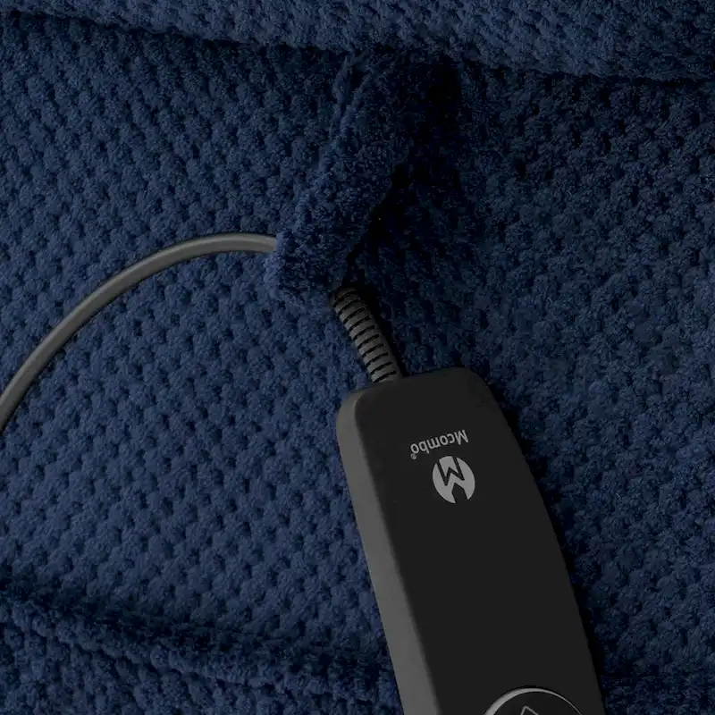 MCombo Electric PowerRecliner Chair with Massage & Heat, Plush Fabric 8015