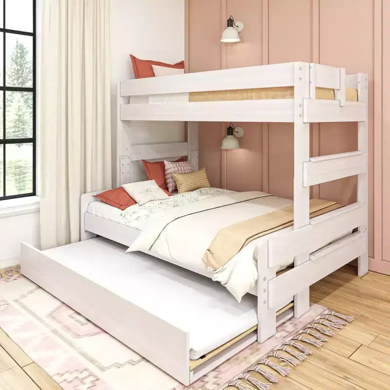 Max & Lily Farmhouse Twin over Full Bunk Bed with Trundle