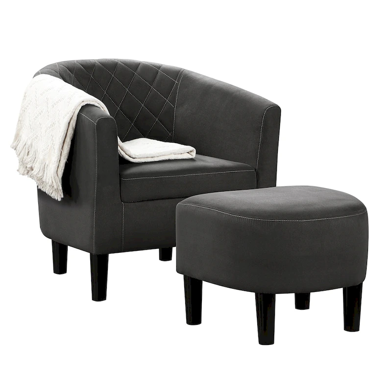 Convenience Concepts Take a Seat Roosevelt Accent Chair with Ottoman