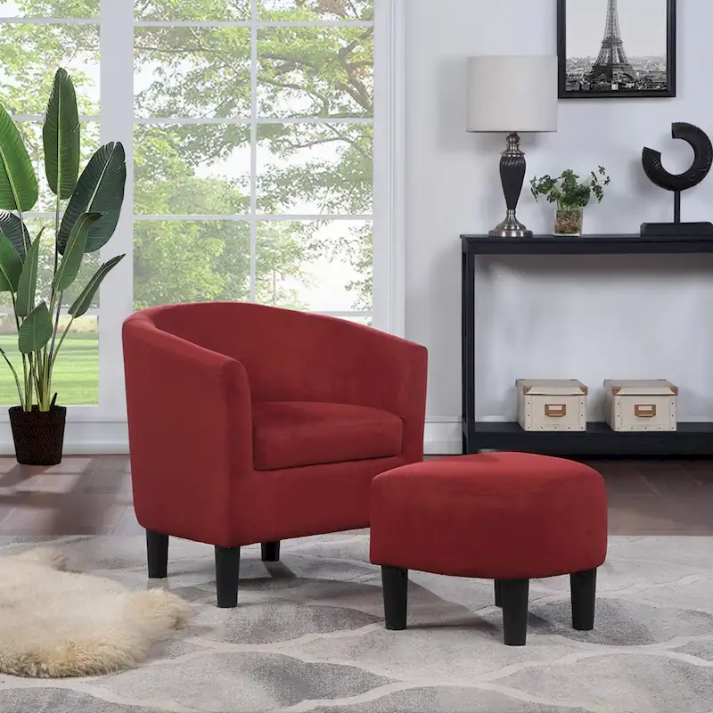 Convenience Concepts Take a Seat Churchill Accent Chair with Ottoman