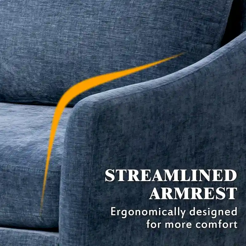 EROMMY U Shaped 6-seat Sectional Sofa Couch, Reversible Sleeper in Modern Chenille Design, with Chaise Lounge and Ottoman