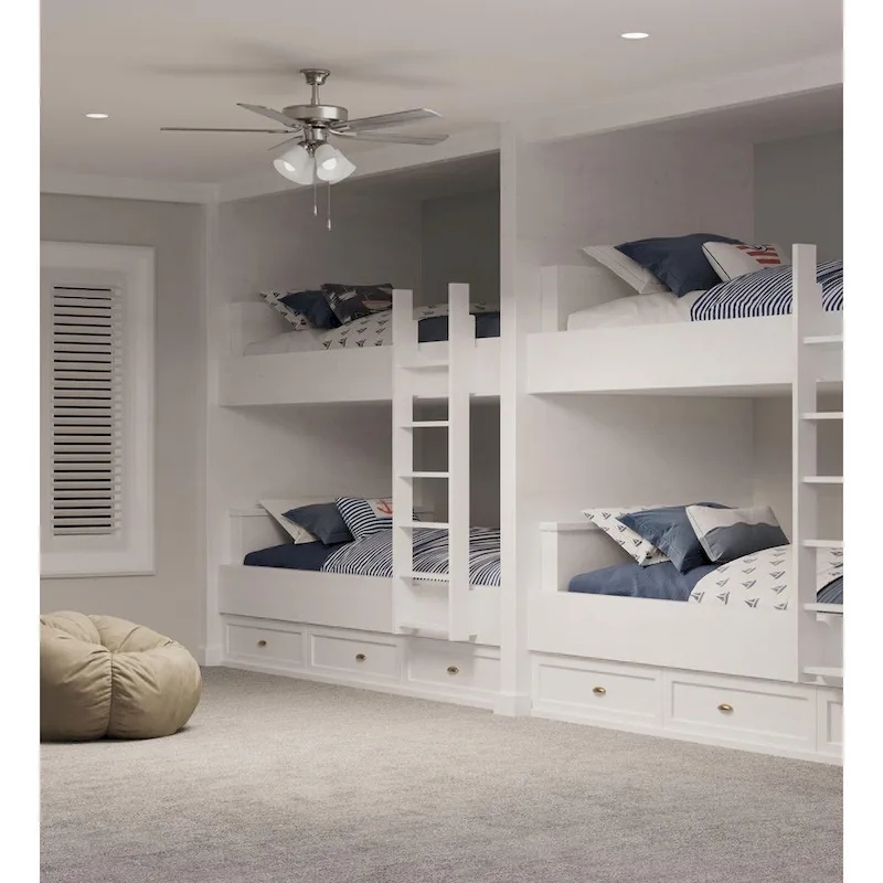 AirPro 52 in. Brushed Nickel 5-Blade Rated AC Motor Ceiling Fan with LED Light - 52 in x 52 in x 18.7 in