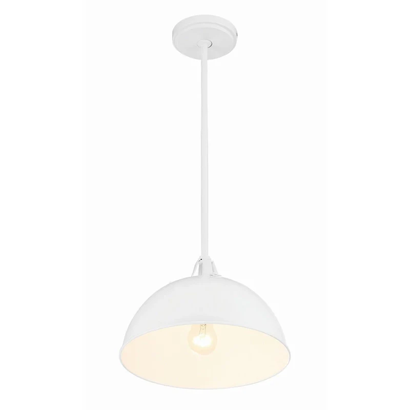Soto 1 Light White Pendant - 12 W x 8 H