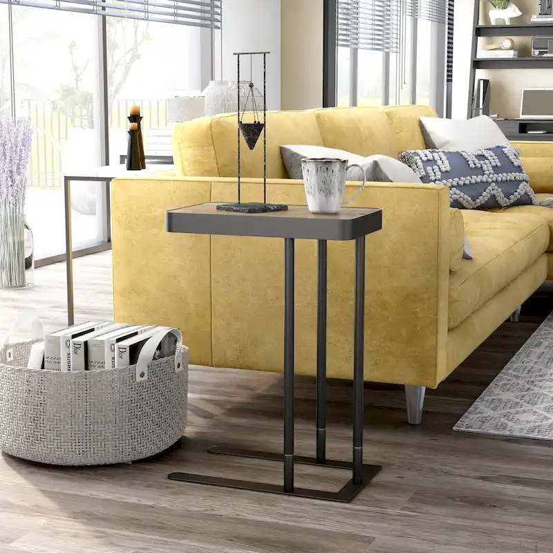 Schofield Industrial 20-inch Metal C-Shape Slide-open Top Side Table by Furniture of America