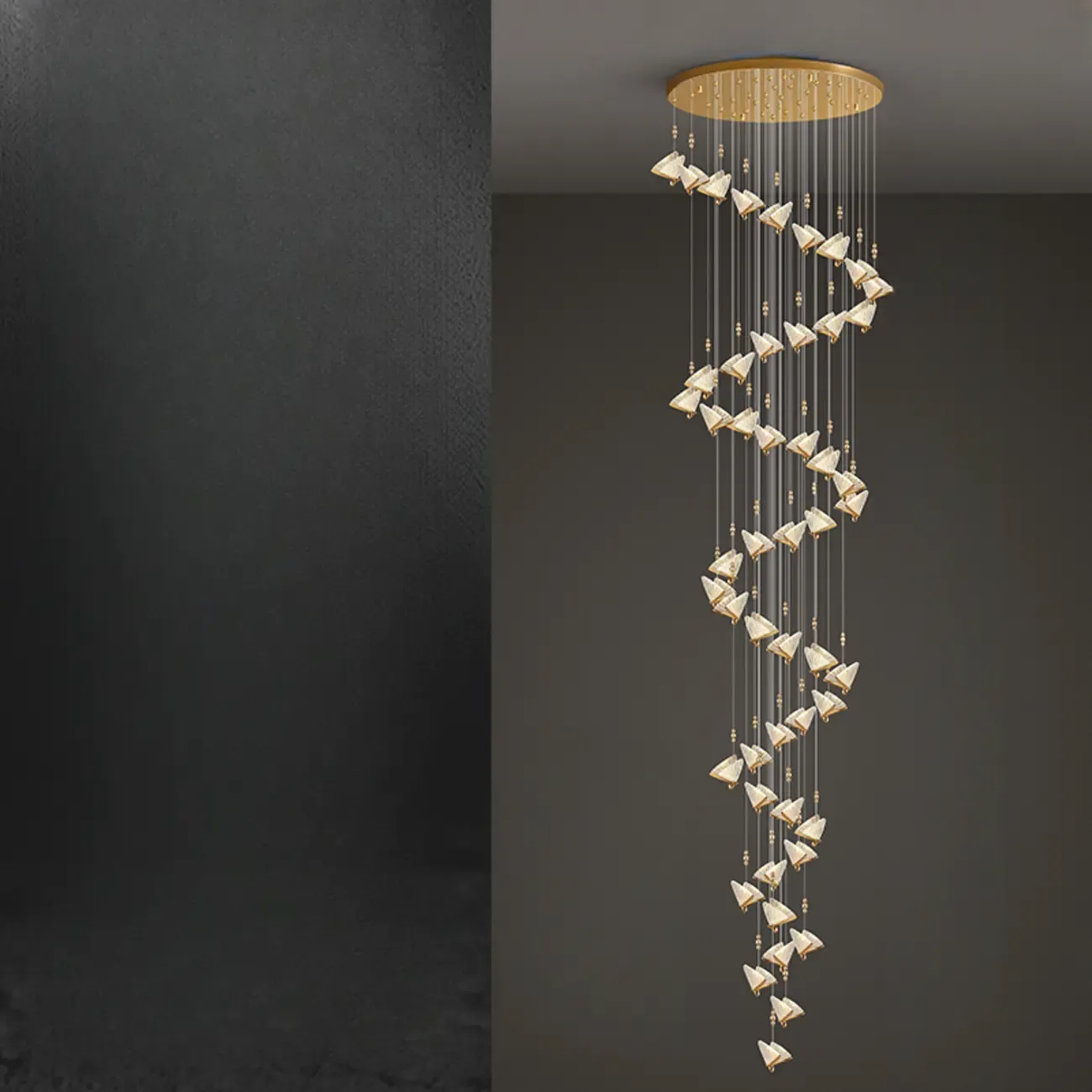 Modern Crystal Linear Butterfly Chandelier Light with Remote