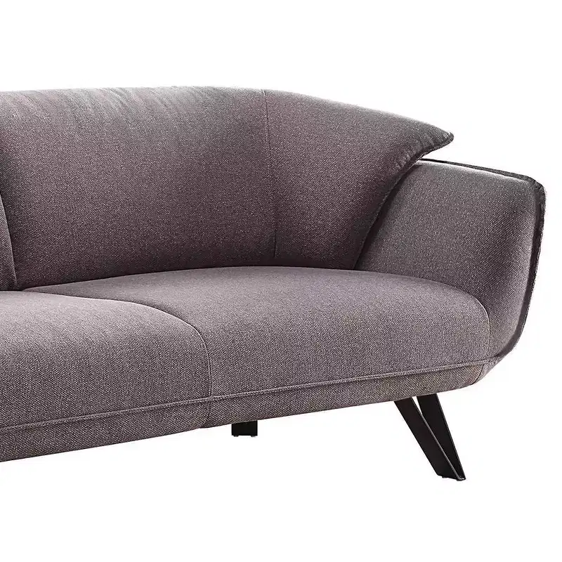 78" Dalya Sofa Gray Linen - Acme Furniture: Velvet Upholstery, Includes 2 Accent Pillows