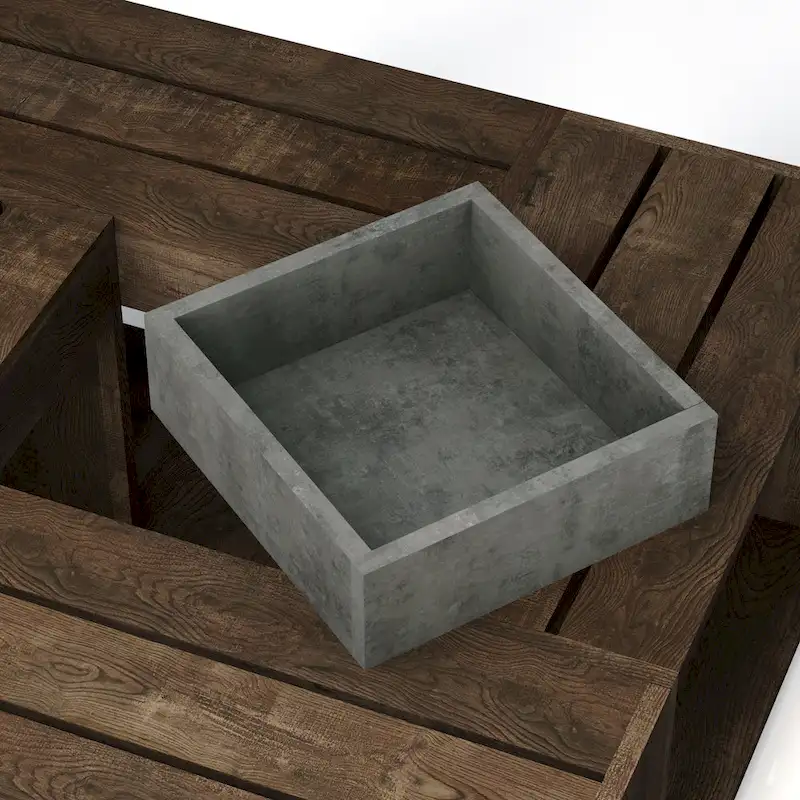 DH BASIC Rustic Oak 32-inch Open Shelf Mobile Coffee Table by Denhour