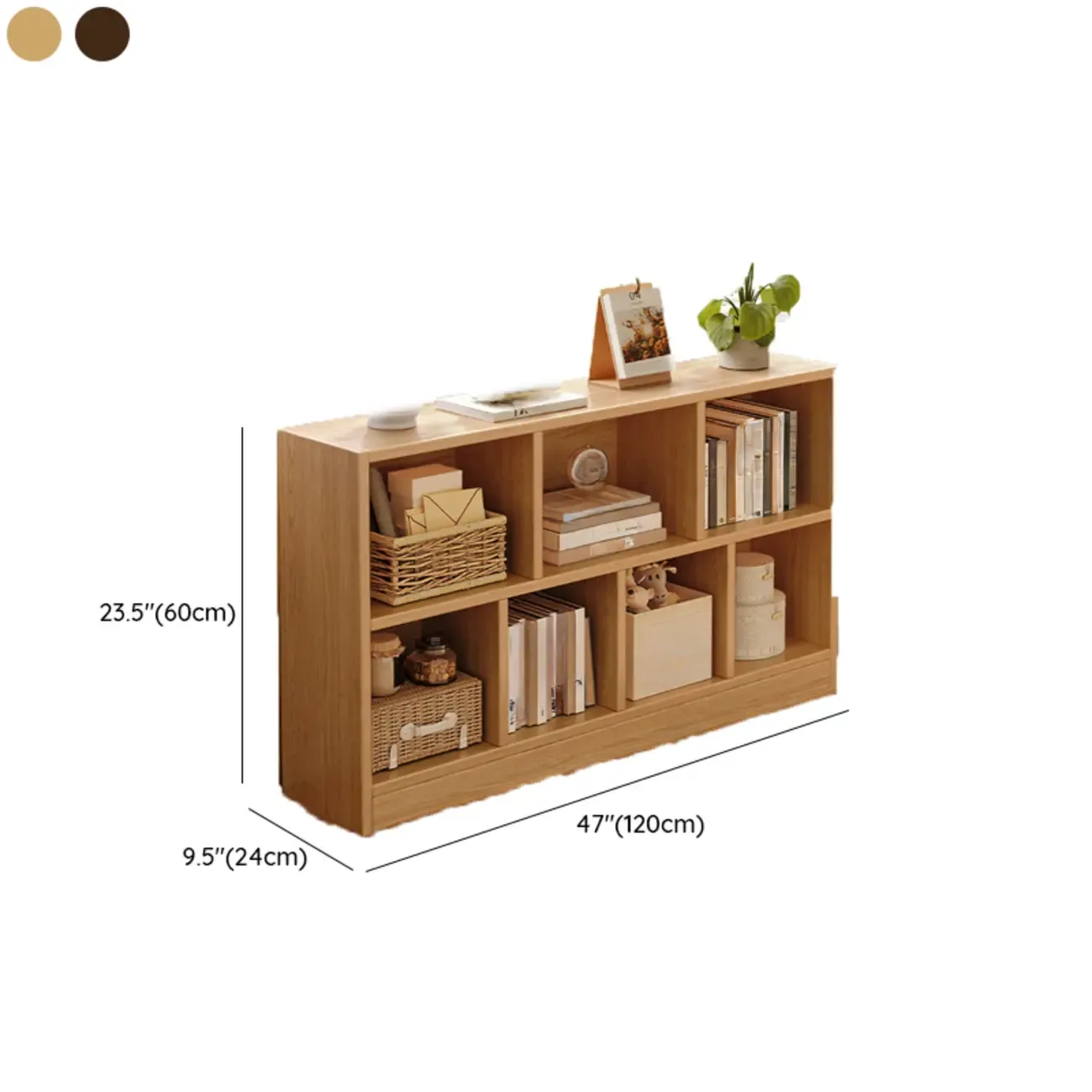 Modern Wooden Compact Bookcase Home Office Shelves