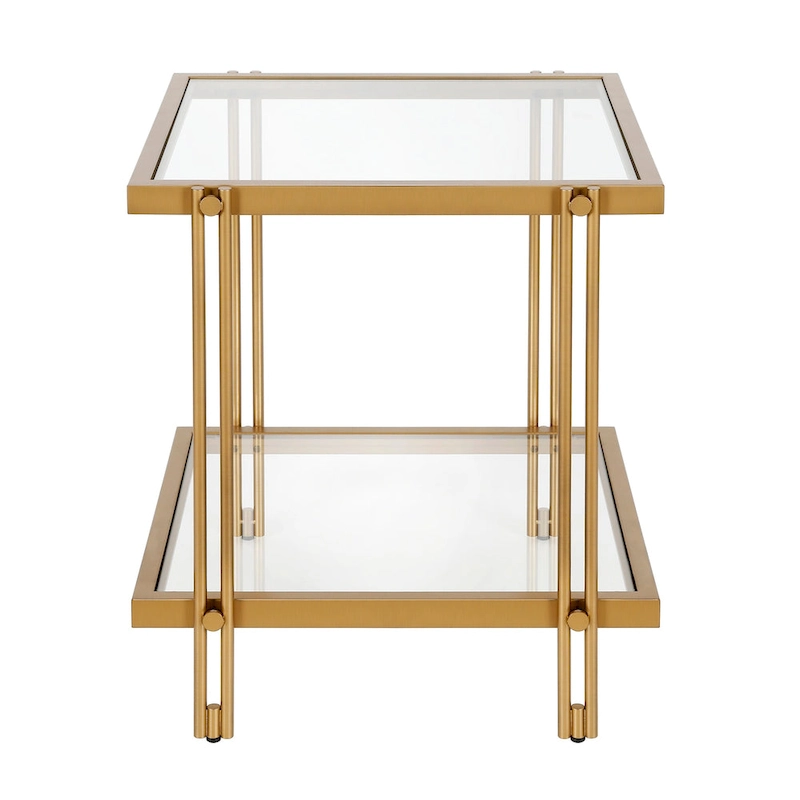 Inez Modern Metal and Glass Side Table