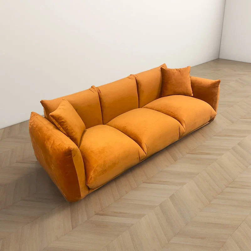 Arten Mid-Century Modern Luxury Boucle/Velvet Couch