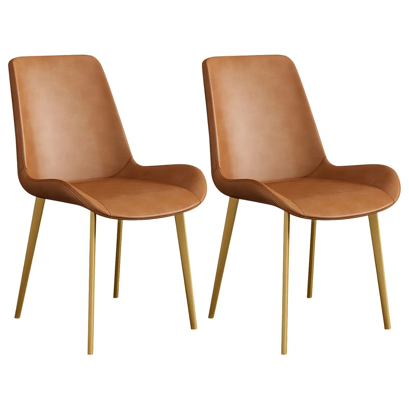 Sloped Armless Leather Upholstered Parsons Dining Chair