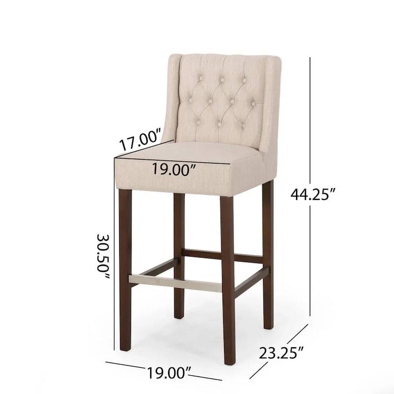 Bayliss Tufted Wingback Barstool (Set of 2) by Christopher Knight Home