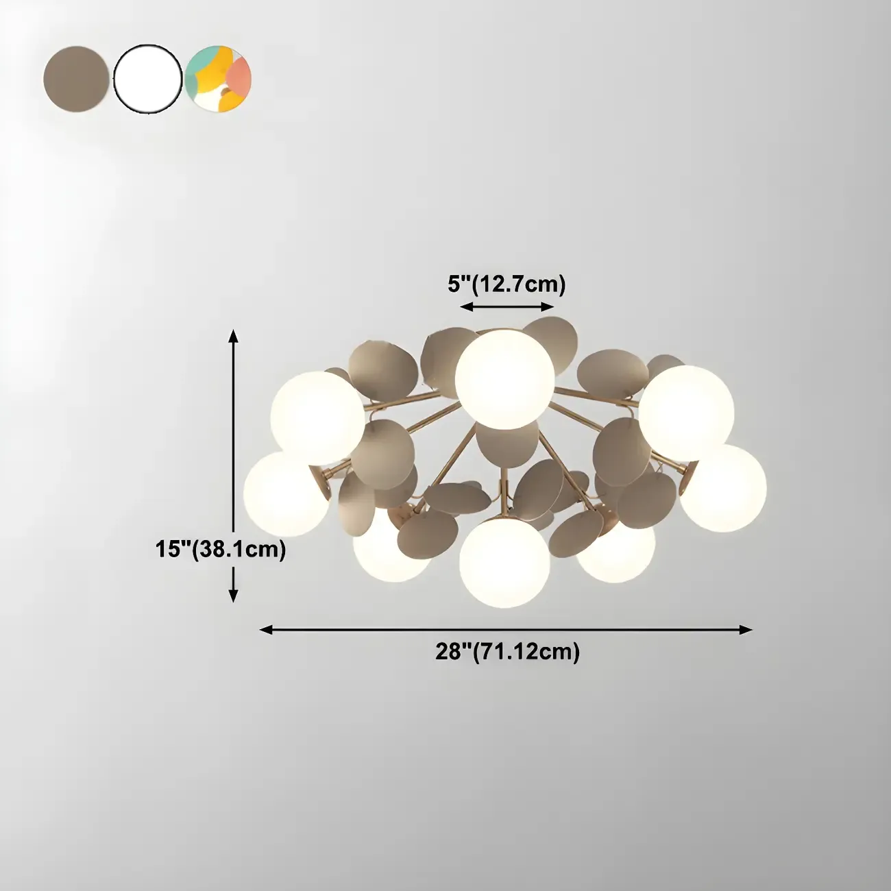 Modern Bedroom Glass Ball Semi Flush Mount Ceiling Light