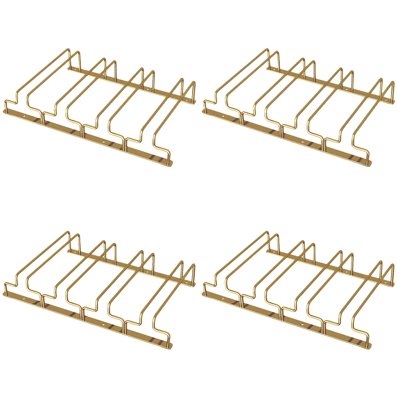 Gold Rectangular Hanging Metal Wine Glass Rack