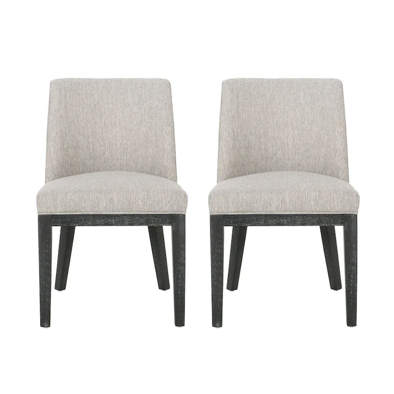 Fabric Upholstered Wood Dining Chairs (Set of 2)