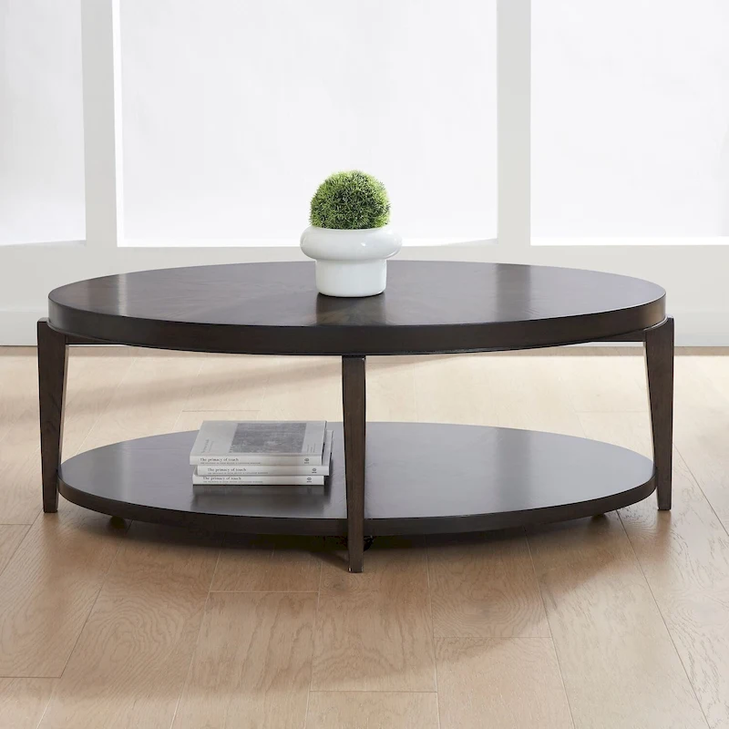 Penton Espresso Stone Oval Cocktail Table