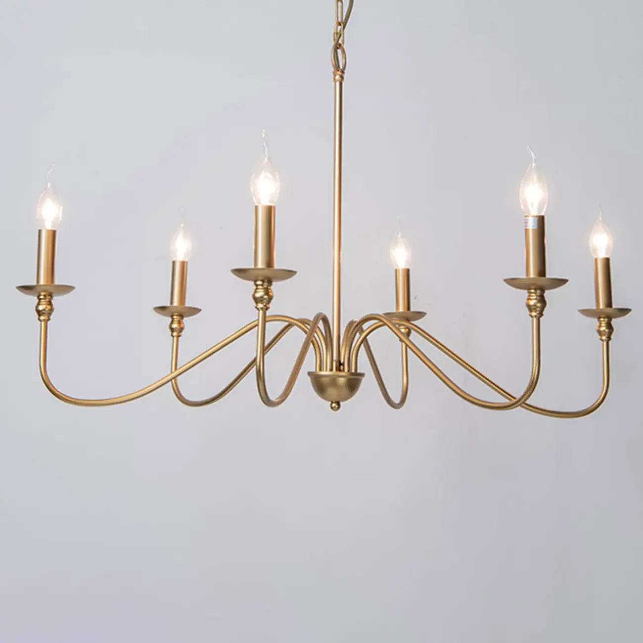 Adjustable Height Classic Golden Candelabra Chandelier