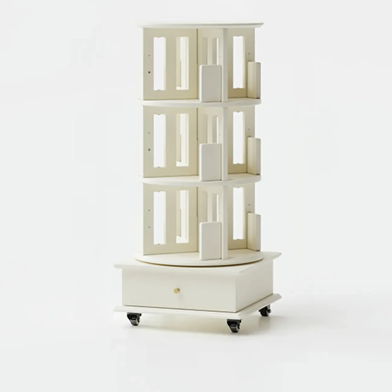 Wooden Vertical Narrow Rotating Bookcase