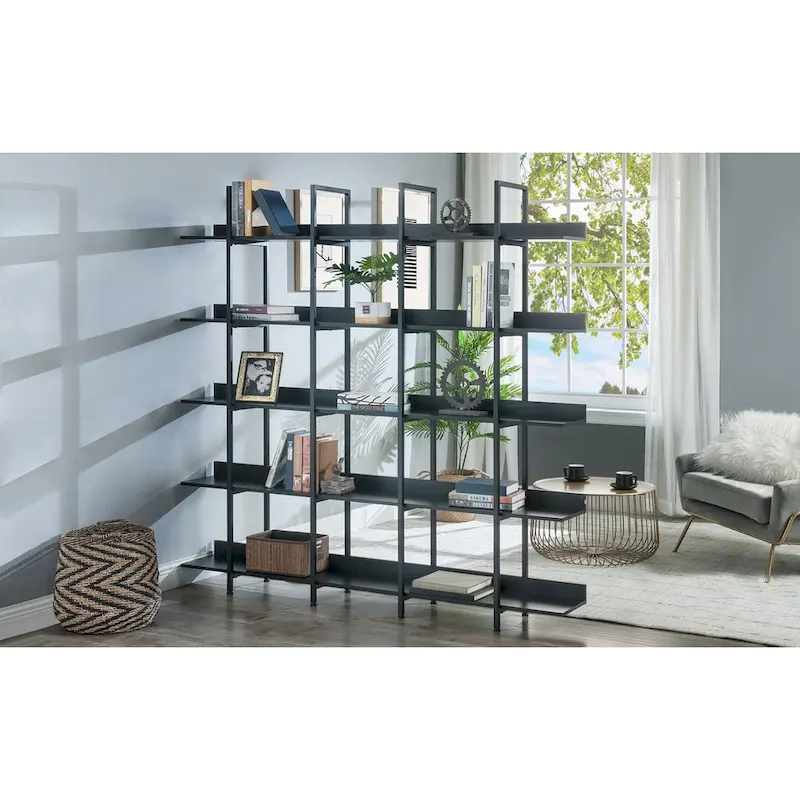 5 Tier Bookcase Home Office Open Bookshelf