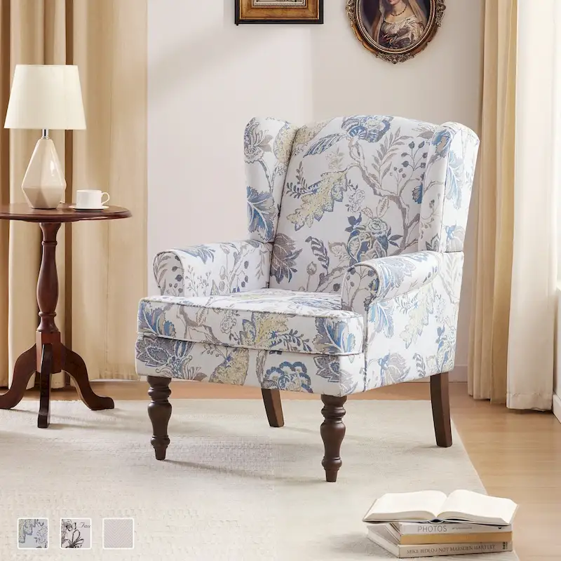 Accent Arm Chair with Turned Legs and Round Arms