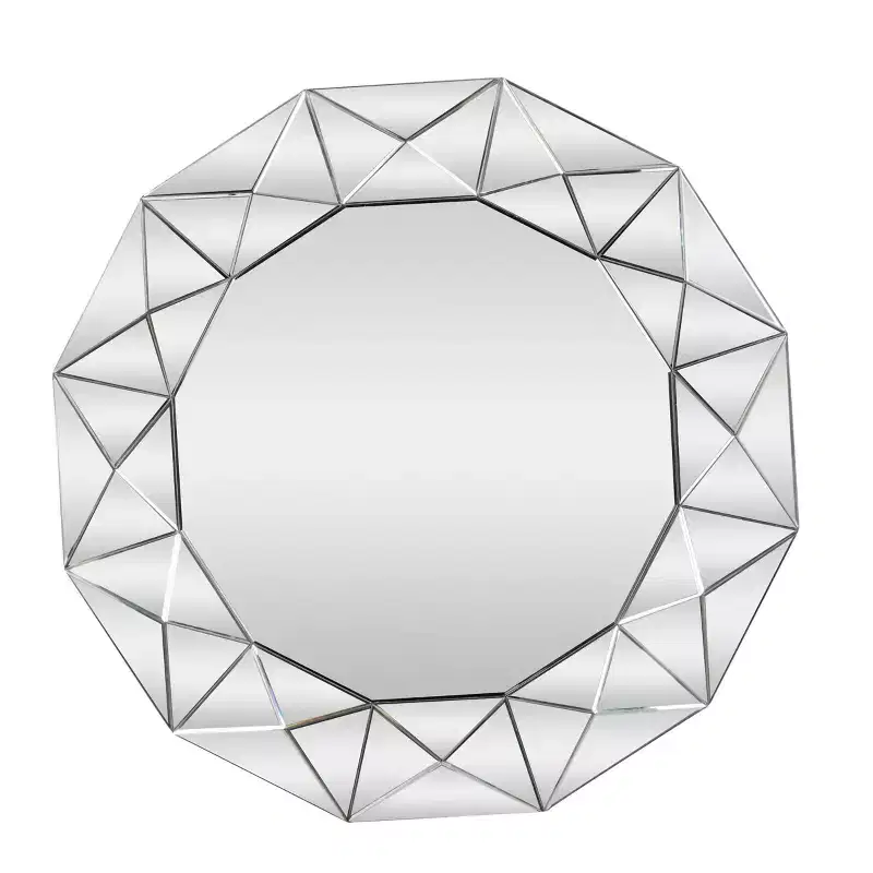 Olivia & May Glam Wood Starburst Wall Mirror Silver: Large Round, No Assembly, MDF Frame