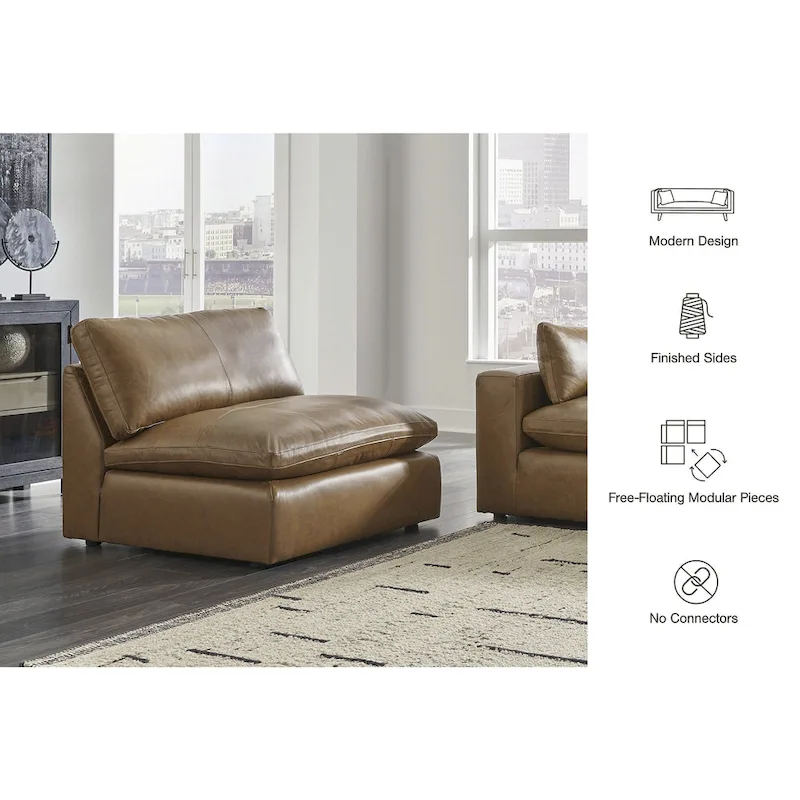 Signature Design by Ashley Emilia Medium Brown 6-Piece Sectional - 170W x 130D x 36H