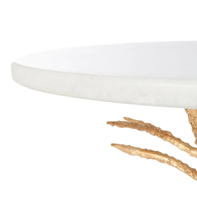 SAFAVIEH Ailene Hidden Treasures White Granite Brass Accent Table - 20 x 20 x 24.6 - 20Wx20Dx25H