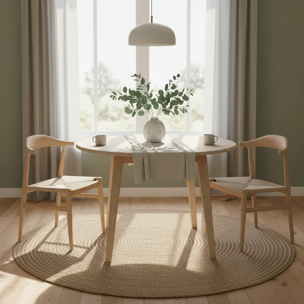 42 in. Solid Wood Round Dual Drop Leaf Table