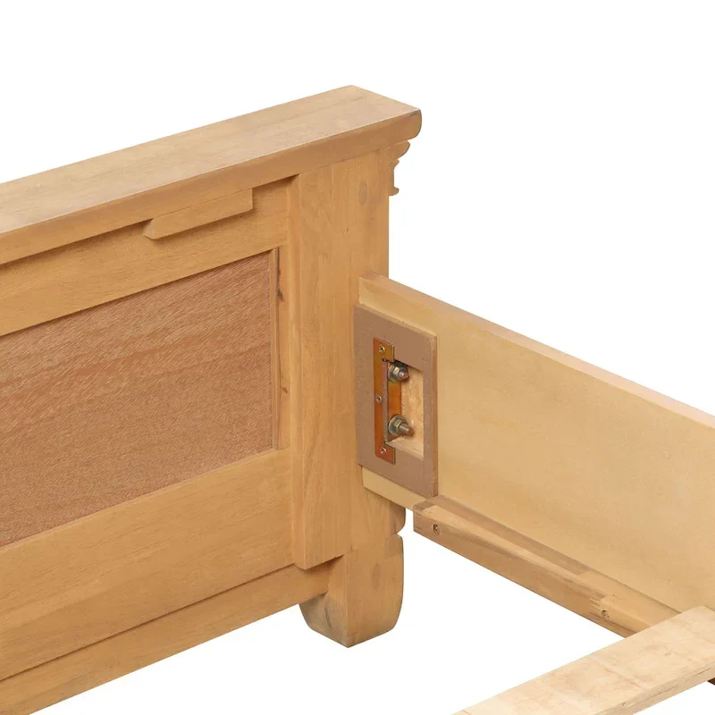 Wellington Farmhouse Natural Oak Solid Wood Panel Bed