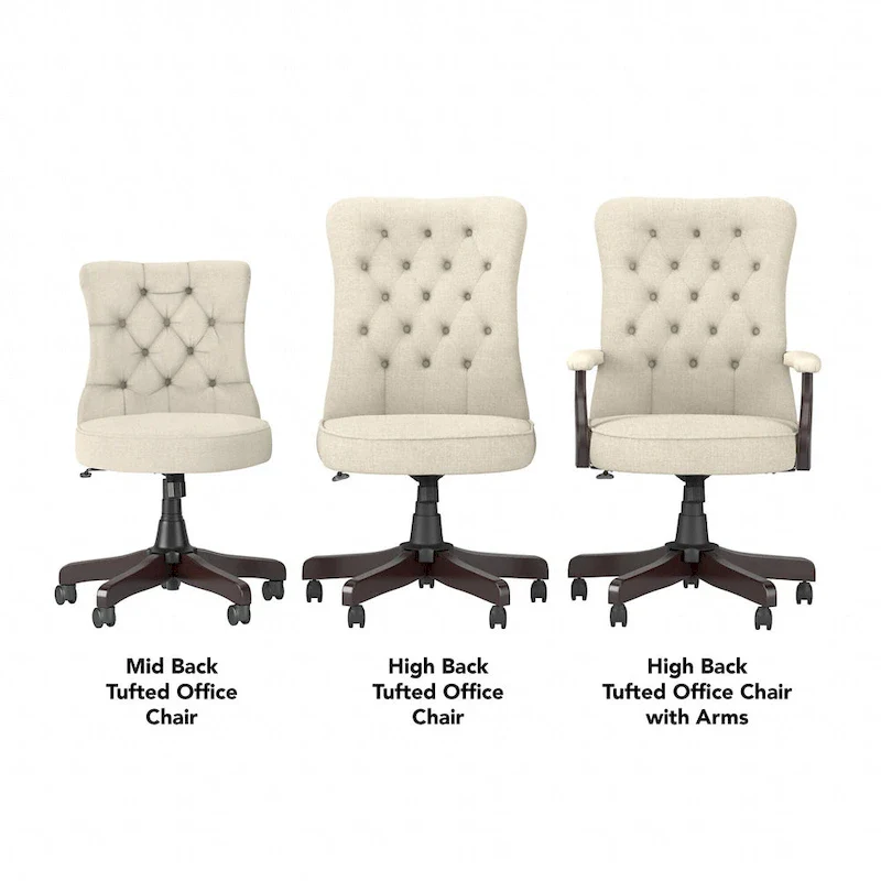 High Back Tufted Office Chair with Arms by