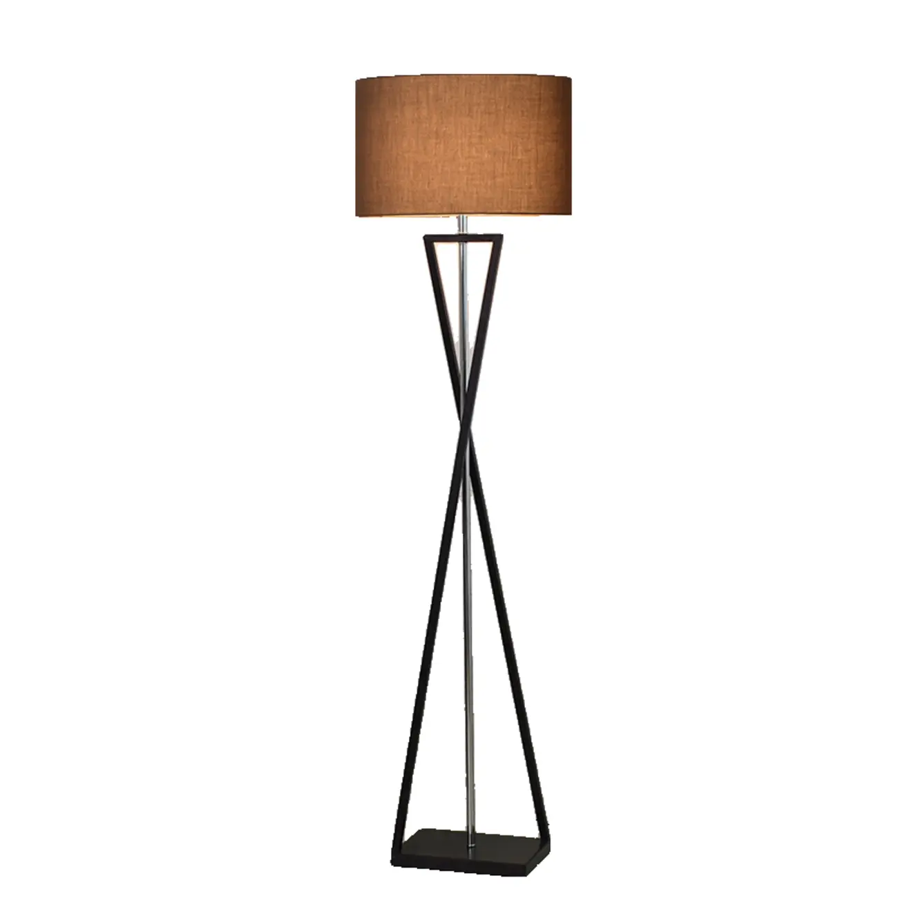 Traditional LED Floor Lamp with Fabric Shade for Living Room