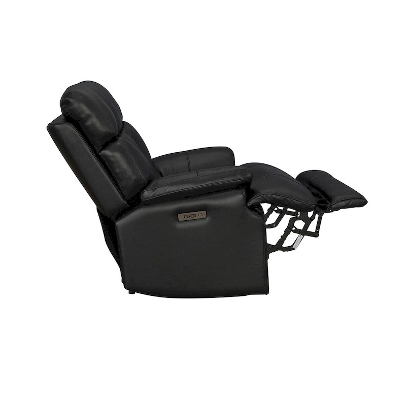 Genuine leather Black Power Recliner Zero Gravity Dual Power Recliner Adjustable Headrest Extendable Footrest
