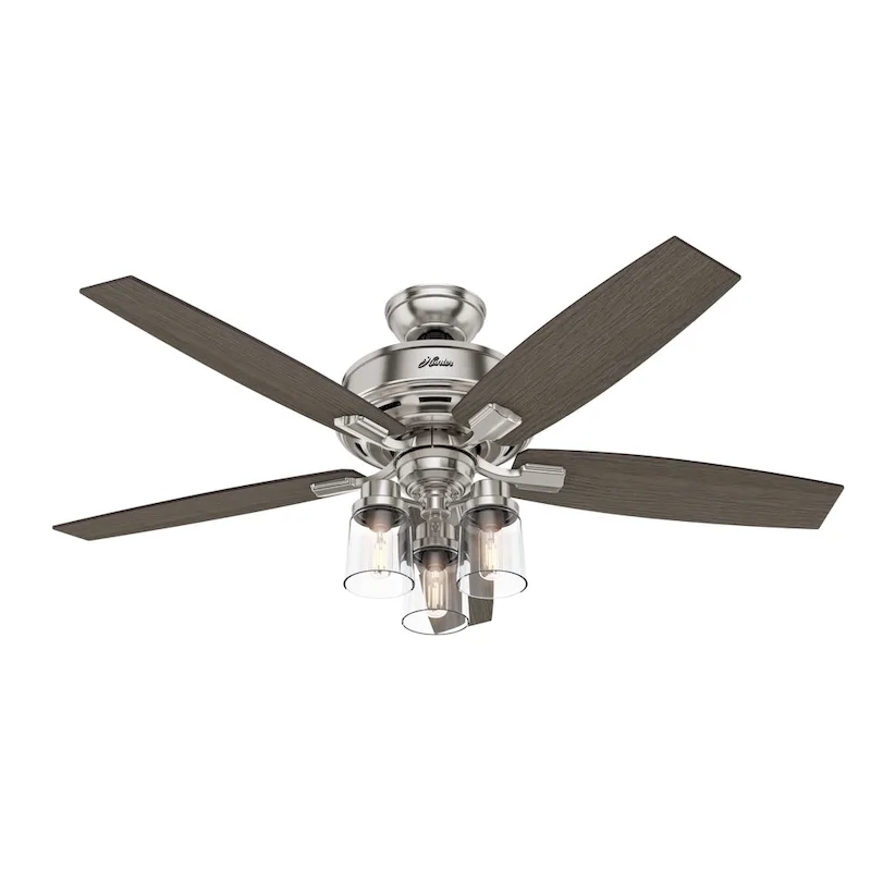 Hunter Fan Bennett Brushed Nickel/ Grey Oak 52-inch Ceiling Fan