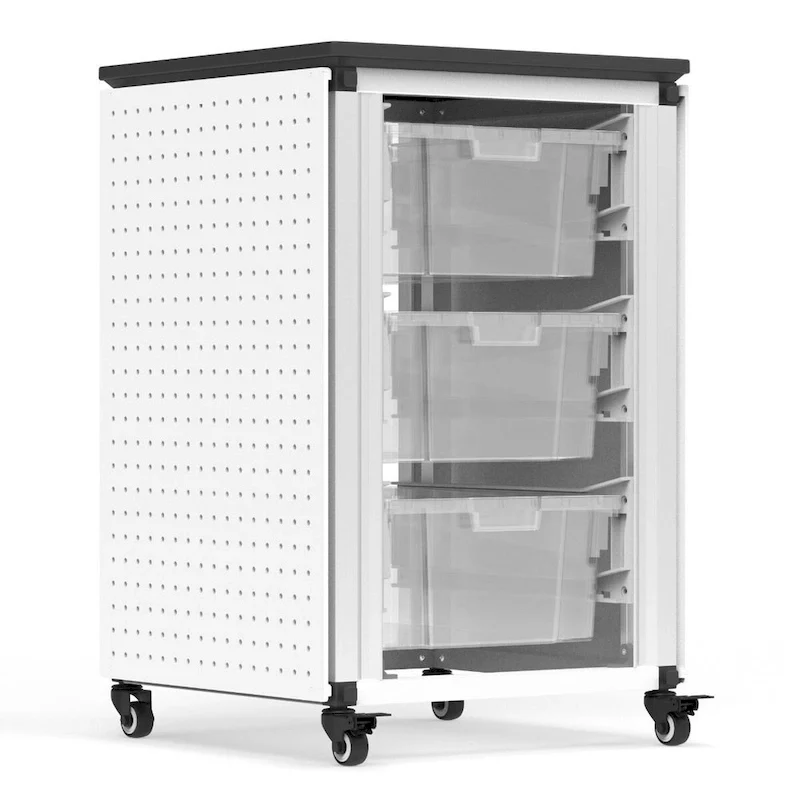 Modular Classroom Storage Cabinet - Single Cabinet with 3 Large Bins