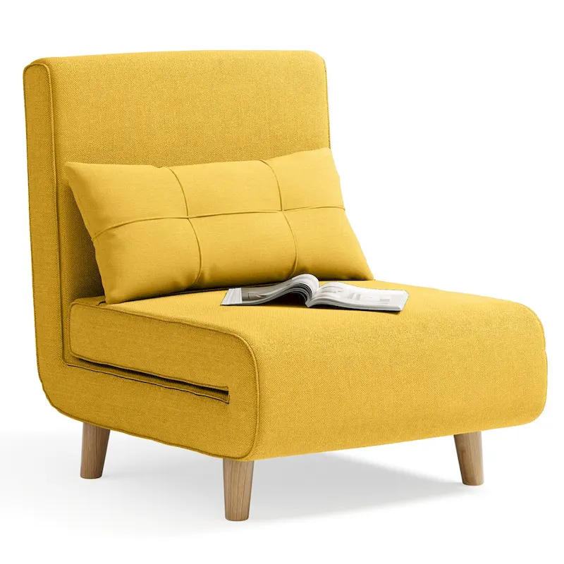 Dark Grey 3-in-1 Convertible Sleeper Chair Single