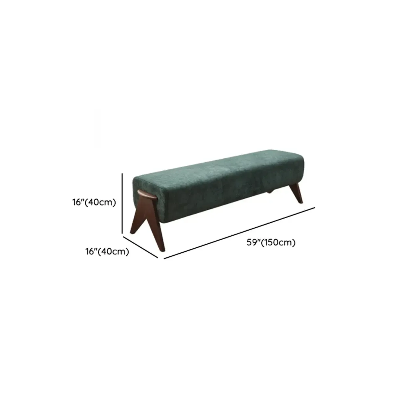 Modern Emerald Green Upholstered Bedroom Bench