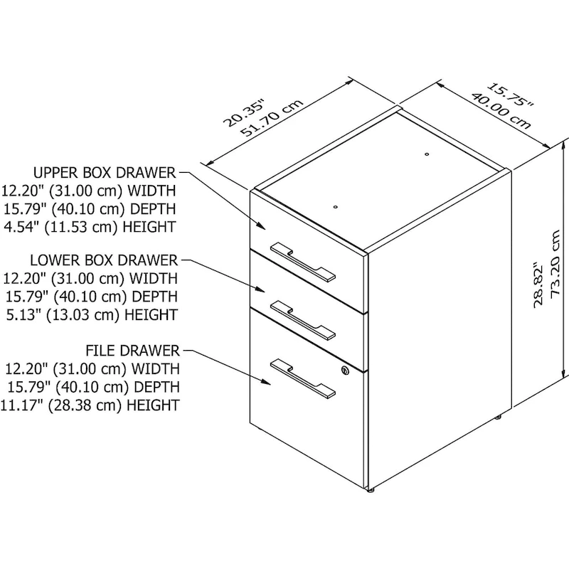 Office 500 3-drawer File Cabinet by Bush Business Furniture