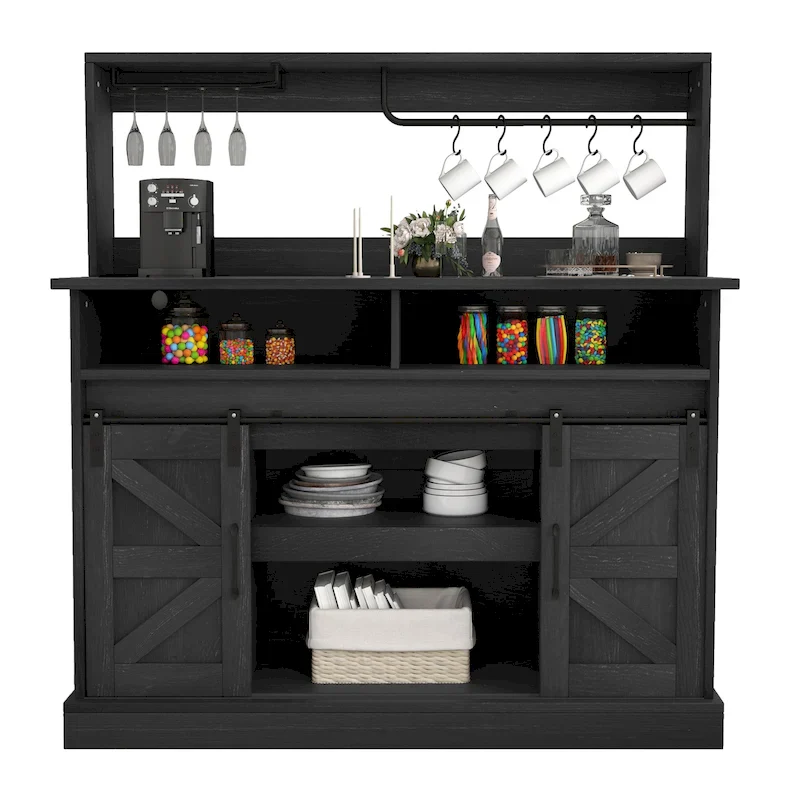 Farmhouse Coffee Bar Cabinet - 15.1D x 47.2W x 51.5H