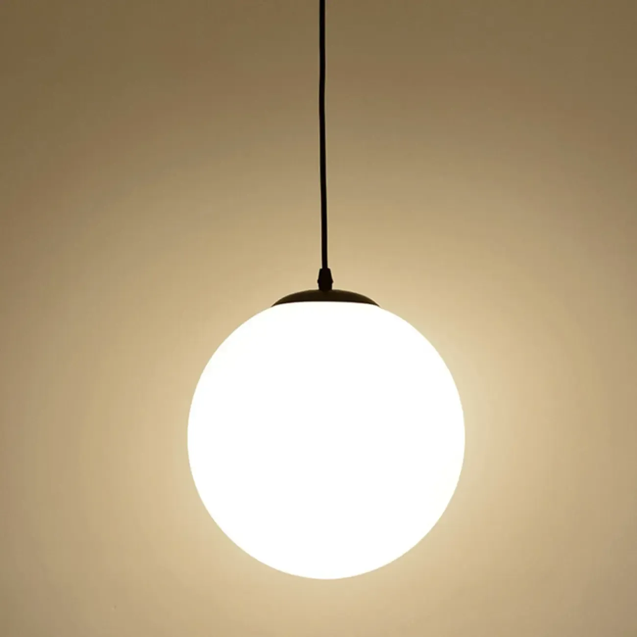 Modern White Glass Globe Pendant Light