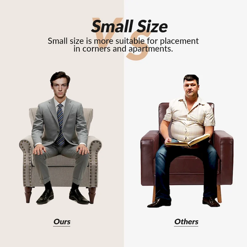 Nyctelius Upholstered Comfy Accent chair with Turned Wooden Legs and Nailhead Trim Set of 2 by HULALA HOME