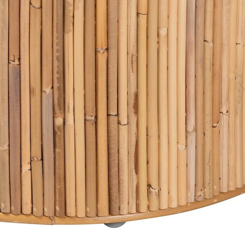 Milagra Modern Bohemian Natural Rattan End Table